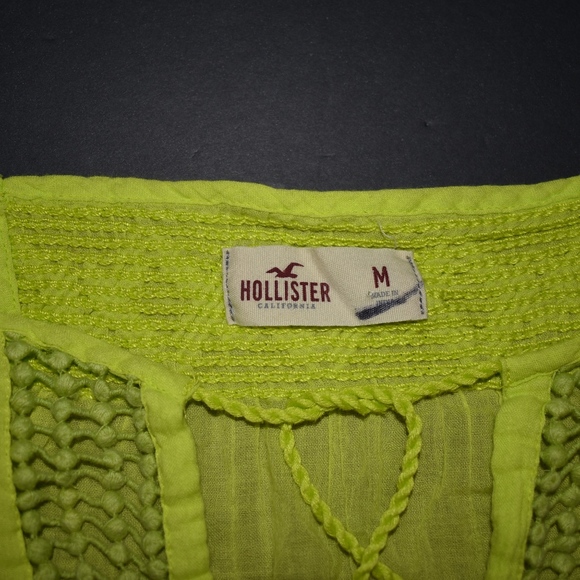 Hollister Lightweight Lime Green Macrame Tie Tank - Picture 7 of 7